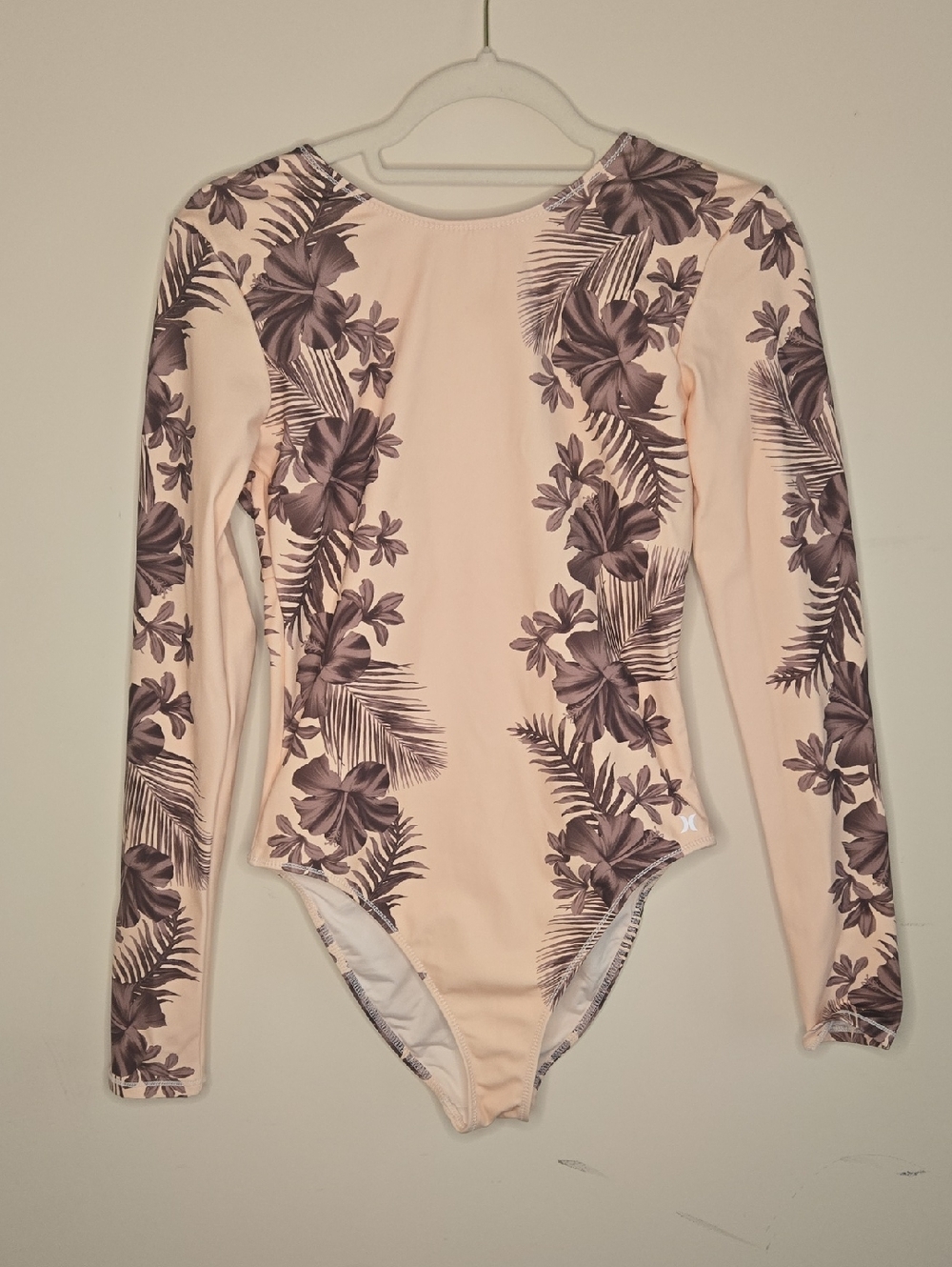 Hurley Tropical Peach Floral One Piece Swimsuit Surfcore Coastal Beachy Large - Picture 2 of 9